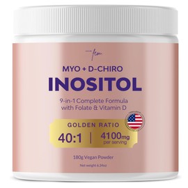 QSTA Myo-Inositol & D-Chiro Inositol Supplement for Women 4100mg (40:1 Ratio) – 9-in-1 with Folate, Vitamin B6, B12, D3, Zinc & Chromium