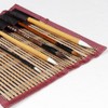 NUOBESTY Roll-up Bamboo Brush Holder Portable Calligraphy Pen Storage Organizer