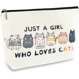 ancpeany Cosmetics Cat Makeup Bags for Women, Cute Cat Themed Gifts for Girls, Small