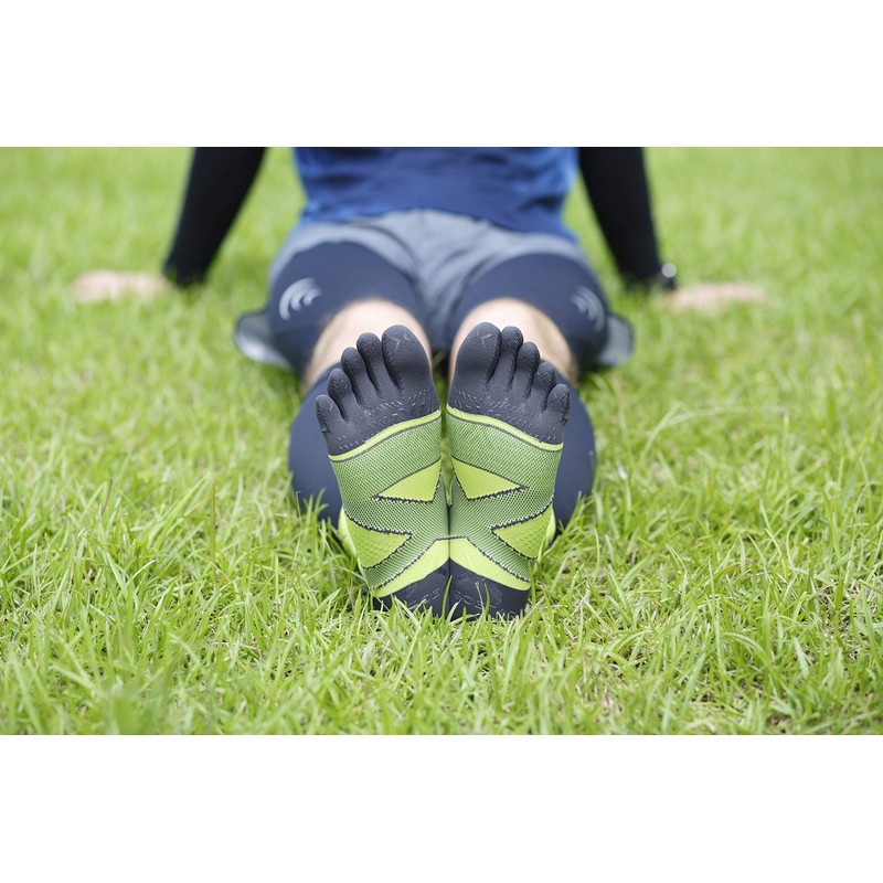 Ergoster Cross Taping Socks, 5-Toe Mid-Length, Running Socks, Lime x