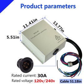 Generator Transfer Switch, 30A Manual Transfer Switch, 10 Circuit Kit 120V/240V, with L14-30P Tailor-Made for Portable generators. IP 67 Waterproof pre-Wired Indoor and Outdoor use