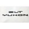 GMC 2PCS Matte Black Rear Yukon SLT Letters Emblem Fit