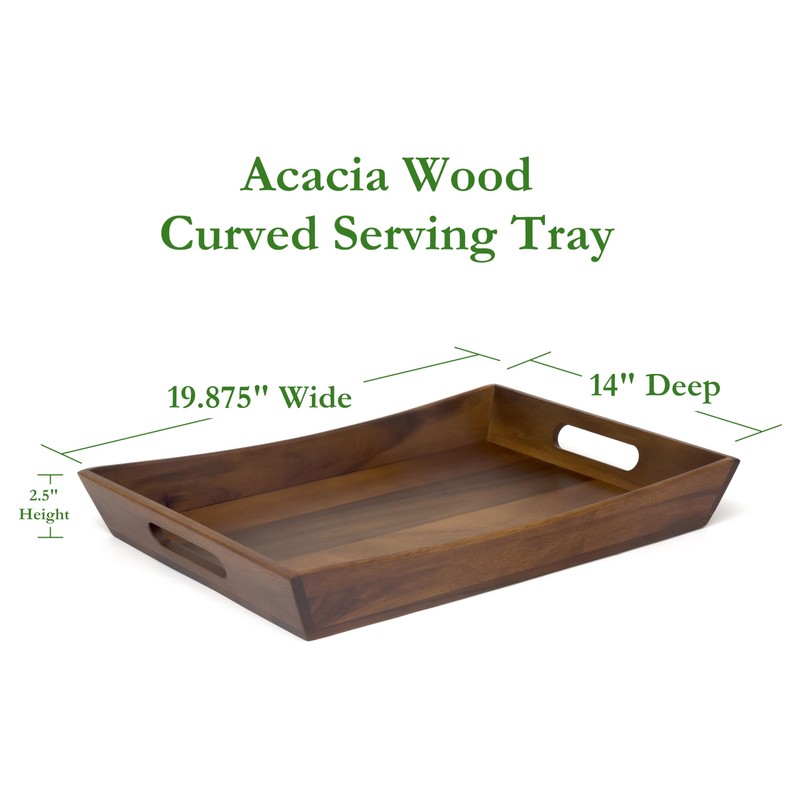 Lipper International Acacia Curved Serving Tray