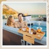 Beeveer Bamboo Hot Tub Tray Table with Phone Holder Adjustable