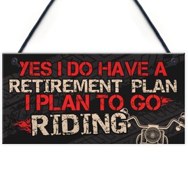 RED OCEAN BIKE MOTORCYCLE Sign Man Cave Hanging Plaque Gifts For Dad Grandad Brother Gifts For Men Retirement Keepsake