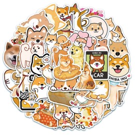 50Pcs Shiba Inu Stickers, Cute Dog Stickers Decals for Kids Teens Adults, Waterproof Vinyl Stickers for Scrapbook Laptop Water Bottle Skateboard