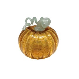 MARIPOSA AMBER GLASS MEDIUM PUMPKIN | AMBER | STUDIO GLASS | DECOR | DECORATIVE PIECES | HANDMADE IN USA