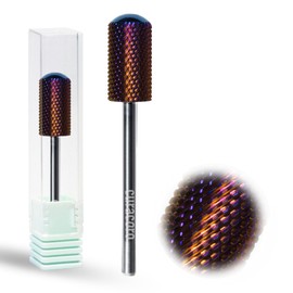 Curacoro Nail Drill Bits 3/32'' - Safe Smooth Stop Large Barrel Carbide Bit (Medium) for Professional Finish, Fast Remove, Refine & Smooth Acrylic or Gel Nails, Nail Art Pedicure Manicure Salon & Home