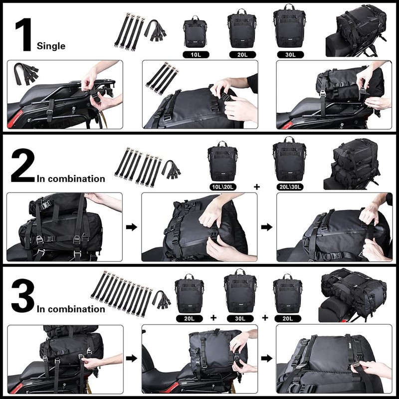 Rhinowalk Motor Saddle Bag Motorcycle Pannier Bag Waterproof Multifunctional Rear
