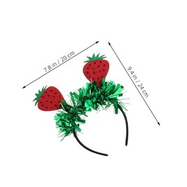 BESPORTBLE 4pcs Strawberry Headband Glitter Tinsel Hair Hoop for Hawaiian Theme Parties Summer Beach Events and Costume Accessories for Women