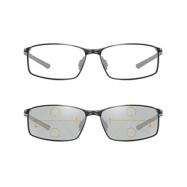 COTIA Progressive Multifocus Reading Glasses Transition Photochromic Sports Square Reader for Men (black, 2, multiplier_x)
