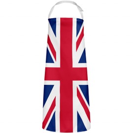 Union Jack Flag Apron, Platinum Jubilee Party Decoration Idea, 70 years Queen Crown, One Size, White