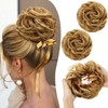 PORSMEER 2 Pieces Hairpiece with Elastic Band, Large Bun Hairpiece,