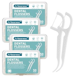 palillo de hilo dental fuerte con palillo, 50 sticks por caja, fáciles de llevar y usar en cualquier momento, el hilo dental está hecho de un