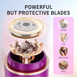 JUMGREEN Women's Portable Mini Electric Razor, Painless Rechargeable Shaver for Face, Legs, and Underarms – Compact & Travel-Friendly Design-MediumVioletRed