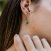 Turquoise Raw Nugget Hoop Earrings in Sterling Silver