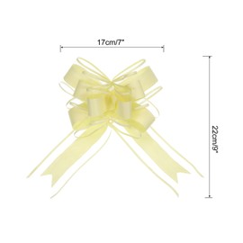 MECCANIXITY 10pcs 9 Inch Extra Large Pull Bow Gift Wrapping Big Organza Bows Ribbon Yellow for Wedding Baskets Presents Christmas Party