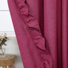 Castle Selection Linen Shower Curtain Set, Double Swag with Ruffles,