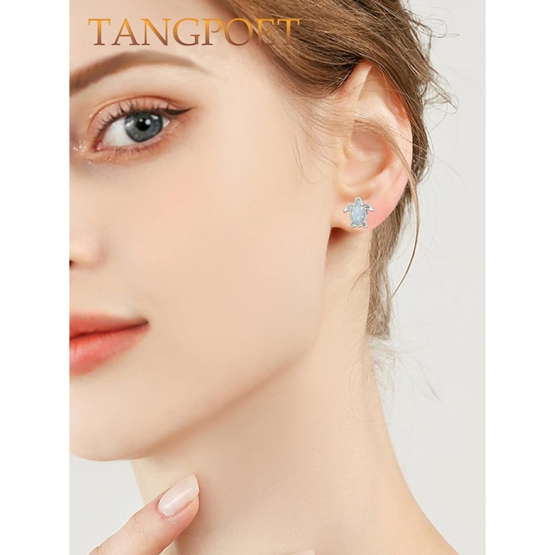 Turtle Earrings Sterling Silver Sea Turtle Stud Earrings for Women