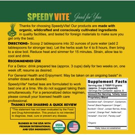 SpeedyVite Liver Detox Tea | USDA Organic (4 oz) by SpeedyVite - Cleanses, Supports Liver, Gallbladder Health with Dandelion Leaf, Fennel, Ginger and more