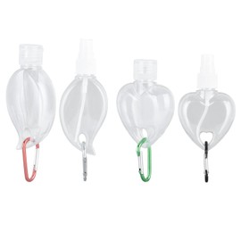 Travel Bottles with Keychain, 4 Pack Plastic Clear Bottles with Flip Cap 2.5oz Portable Leakproof Squeeze Containers Refillable Hand Sanitizer Holder for Backpack Outdoor Conditioner Body Wash Liquid