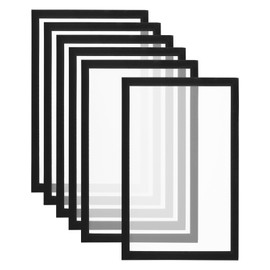 PATIKIL Magnetic Sign Holder 8.5x11 Set of 6 Magnetic Display Frame A4 Magnetic Picture Frame Self-Adhersive Reusable Double Sided Display for Refrigerator, Whiteboard, Window, Wall, Photo, Black