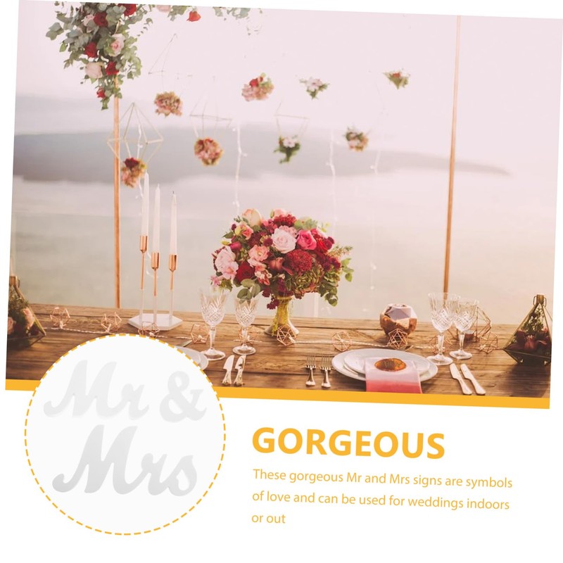 Ciieeo 1 Set Wedding Wooden Mr & Mrs Signs Wedding