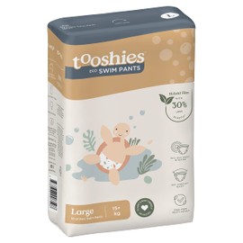 Tooshies ECO Swim Pants | Size Large 14+ kgs | Hybrid film with 30% Less Plastic | No Swell | Pull Up and tear off |Turtle Print | Unisex | 10pk