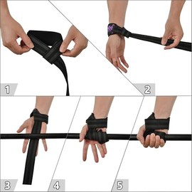 Cool King Pirate Fitness - Muñequeras y correas de elevación antideslizantes de 26 pulgadas, para levantamiento de pesas, culturismo, entrenamiento de fuerza, correas de amarre