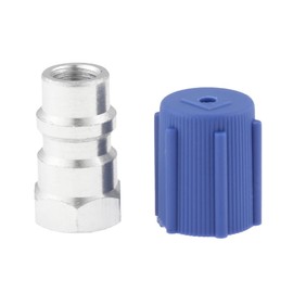 gohantee R-12 R-22 to R-134a Quick Adapter Retrofit Valve 1/4 Inch SAE (7/16-20) Low Side Port Adapter with Blue Dust AC Cap Universal for Air Conditioners
