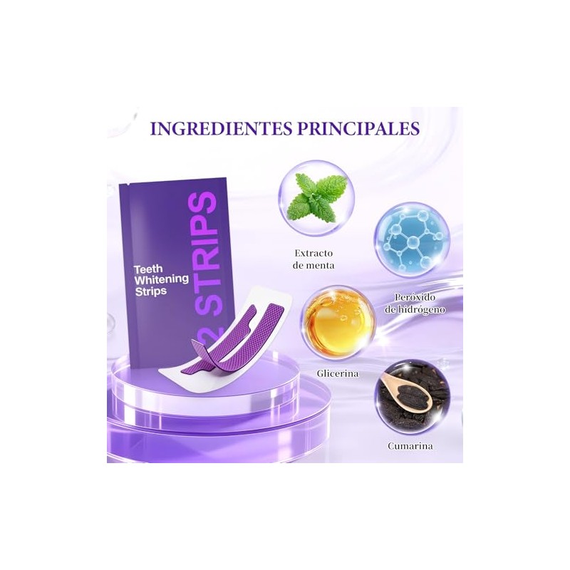 Tiras Blanqueadoras de Dientes, Whitening Strips, Bandas Dentales Blanqueadoras, Blanqueador