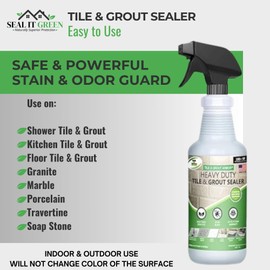 Seal It Green Xtreme-Heavy Duty Pro Strength Grout Sealer. Non Toxic-VOC Free & Odorless.Seal Smarter. Incredible 100+ SF Coverage. Indoor Or Outdoor Use. Use The Sealant The Pros Use. Lasts For Years