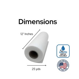 Wash Away Water Soluble Stabilizer 12" x 25 Yd for Embroidery by H.B.I. Products