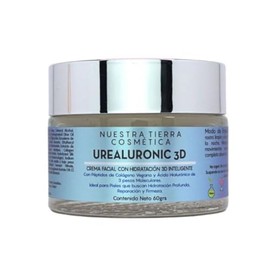 Nuestra Tierra Cosmetica Urealuronic 3D, Crema Facial Hidratante con Colágeno Vegetal y Ácido Hialurónico, 60g, para Hidratación Profunda y Reparación
