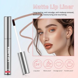 LaluluTek Peel-Off Lip Liner Stain - Rich & Anti-Smudge Formula for Precise Application and Silky Texture with Hyaluronic Acid - Waterproof & Matte - Long-Lasting, Highly Pigmented Lip Color (Rose Pink)