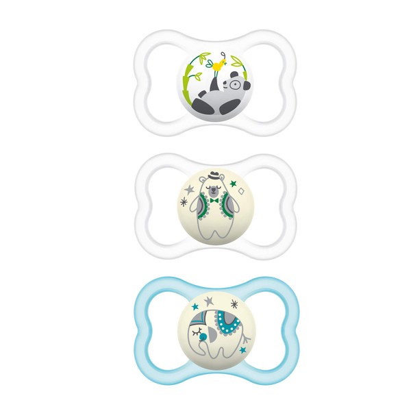 MAM Air Night and Day Pacifiers (1 Day and 2 Night Pacifiers), MAM Sensitive Skin Pacifier 6+ Months, Glow in the Dark Pacifier, Best Pacifier for Breastfed Babies, Unisex