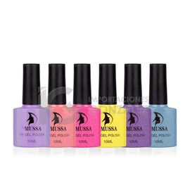 Esmaltes Para Uñas Mussa Gelish Semipermanente 10 ml x 6 unidades