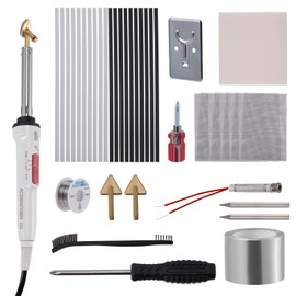 100W Plastic Welding Kit, 2-in-1 Plastic Welder & Soldering Iron Kit, 3-Speed Adjustment Temp Soldering Kit with 40pcs Rods, 5 Soldering Tips, Surface Repair Tool for Car Bumper,Dashboard (White)