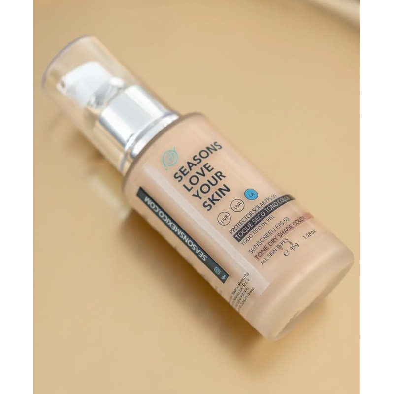Protector Solar Facial Con Color Toque Seco Fps 50 Seasons