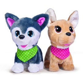 Simba 105893243 - ChiChi Love Puppy Friends, 2-fach sortiert, es wird nur ein Artikel geliefert, kabelgesteuerter Chihuahua und Husky, läuft, bellt und wackelt mit dem Schwanz, 20cm, ab 3 Jahre