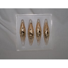 Jingle Bells Lauscha Christmas Tree Bauble Olive Champagne/Gold Winter Landscape