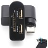 1Pc Black 4 in 1 USB 2.0 Hub Docking Station