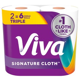 Viva Signature Cloth Paper Towels, Choose-A-Sheet Size, 2 Triple Rolls, 129 Sheets per Roll (Packaging May Vary)