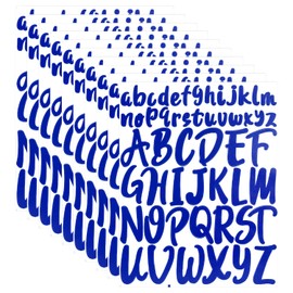 520pcs Vinyl Alphabet Stickers, 10 Sheets 1inch 2inch Capital Letter Stickers Practical Self Adhesive Letters Stickers for Crafts Outdoor Signs Poster Mailbox Windows Car (Dark Blue)