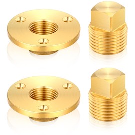 Lounsweer 4 Pieces Brass Boat Drain Plug Kit 1/2 Inch NPT Garboard Drain Marine Boat Plug for Marine Boat Garboard Transom Scuttle