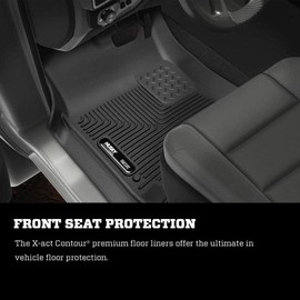 Husky Liners X-act Contour Floor Mats | Fits 2019-2024 Dodge Ram 1500 Crew Cab, 2nd Seat Floor Liner (Full Coverage) | 2nd Row, 1-pc Black - 54601