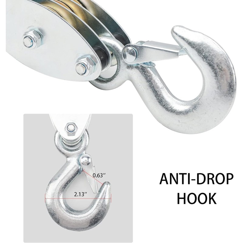 XSTRAP STANDARD Rope Hoist Pulley System, 1000LB Capacity Block and