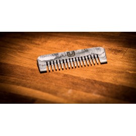 Beard Taming Premium Beard Comb + High-Quality Genuine Leather Case | Pocket Compatible Set | Antistatic | Waterproof Pakka Wood | urwunder Combo (Matte Black)