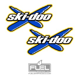 Ski-Doo SkiDoo Logo Premium Vinyl Decal Sticker 2-Pack XP, Rev, MXZ, Renegade, Race, Mod - 6" wide x 3.6" tall