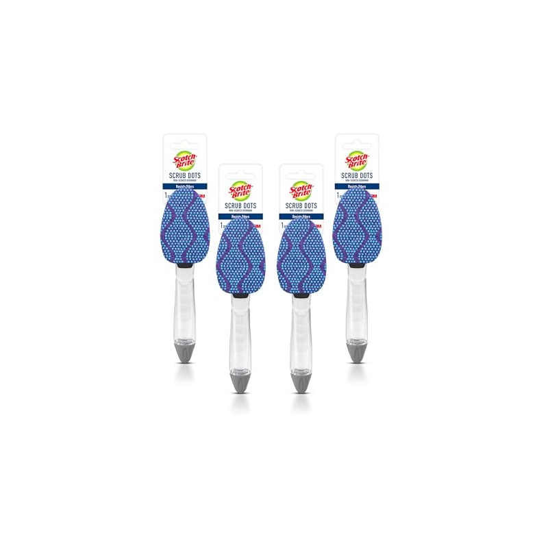 Scotch-Brite Scrub Dots Non-Scratch Dishwand, 4-Pack (4 Dishwands), Soap-Dispensing Kitchen